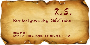 Konkolyovszky Sándor névjegykártya